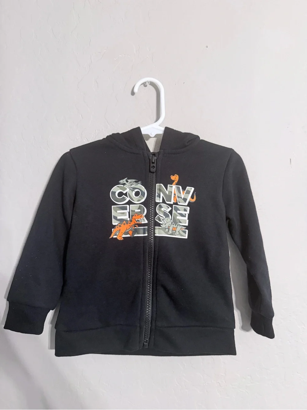 Converse Kids Black Dino Zip Hoodie -18 months